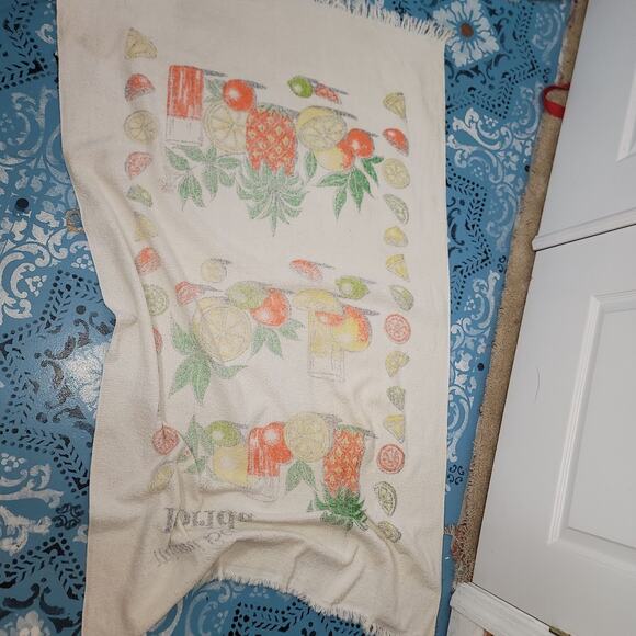 Vintage Miami Beach Florida towel Beach Graphic Fringe CITRUS Large 32.5"x56" - Picture 5 of 5